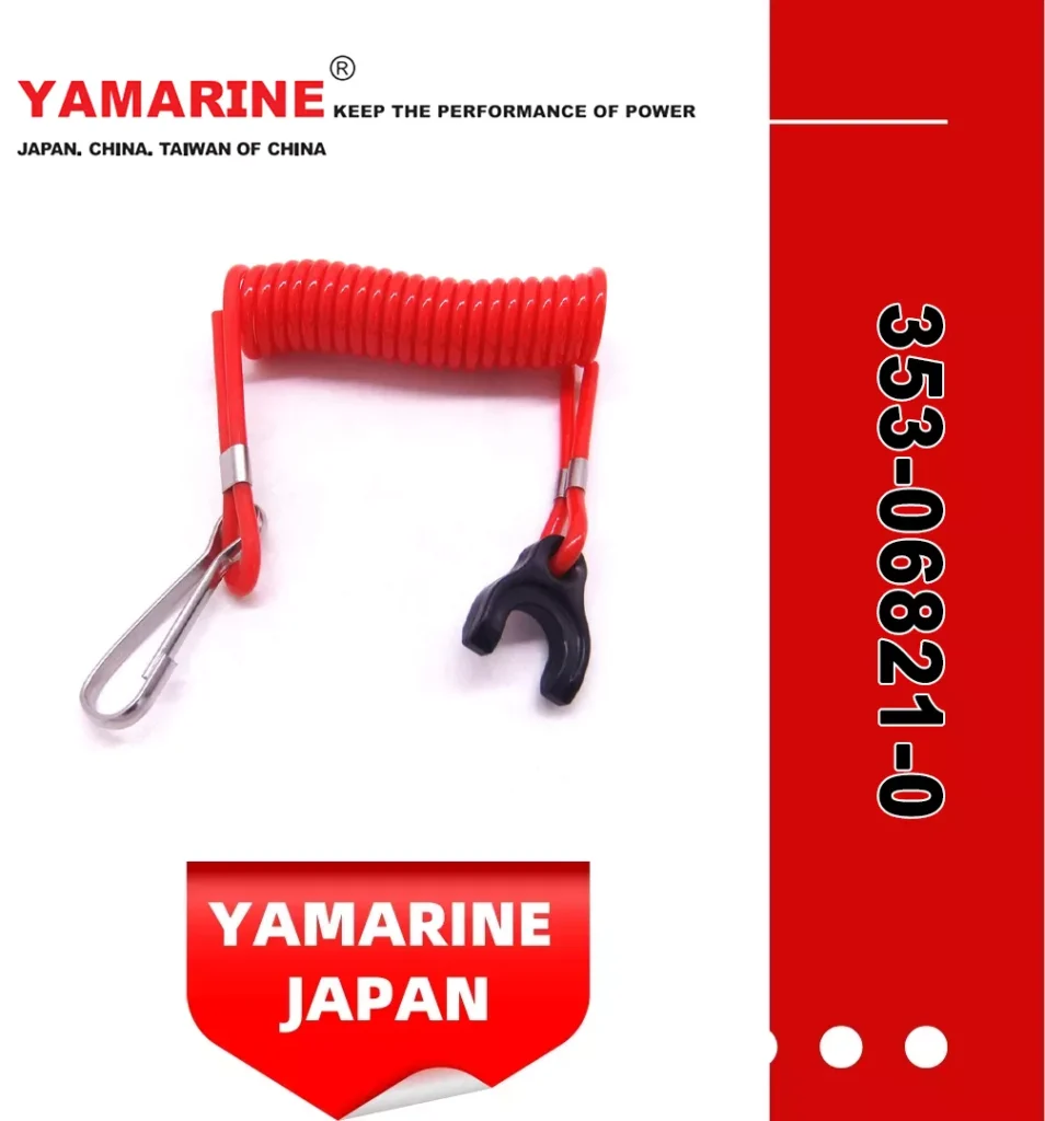YAMARINE outboard motor Kill Stop Switch Safety Lanyard Cord 353-06821-0 fit for MERCURY TOHATSU 9.9HP/15HP/18HP