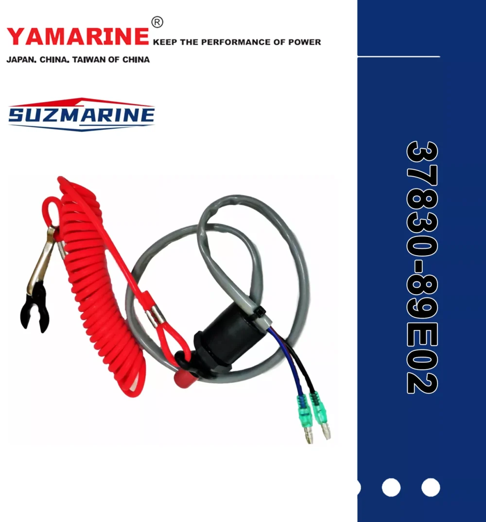 SUZMARINE DT9.9/DT15 outboard motor Kill Stop Switch Safety Lanyard 37830-89E02 fit for SUZUKI 9.9HP 15HP marine engine
